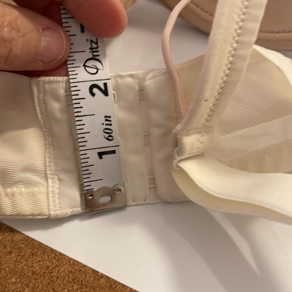 CACIQUE Modern Linear Lace Balconette Bra, wire Women’s Size 36DD cream over tan - Picture 14 of 16